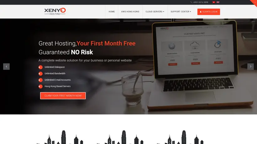 XenyoHosting homepage screenshot