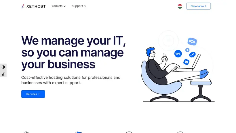 Xet Host homepage screenshot