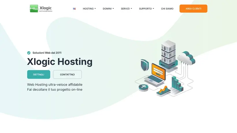 Xlogic Hosting homepage screenshot