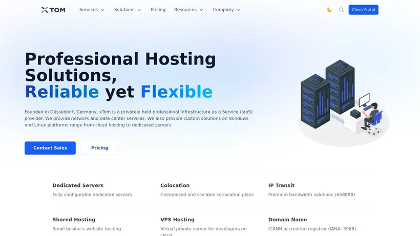 xTom homepage screenshot