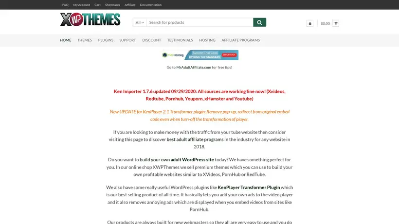 XWPThemes homepage screenshot