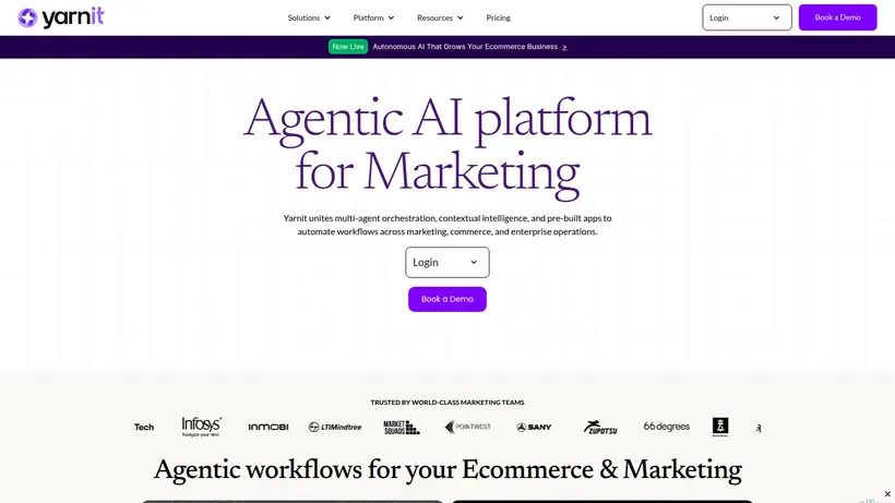 Yarnit homepage screenshot