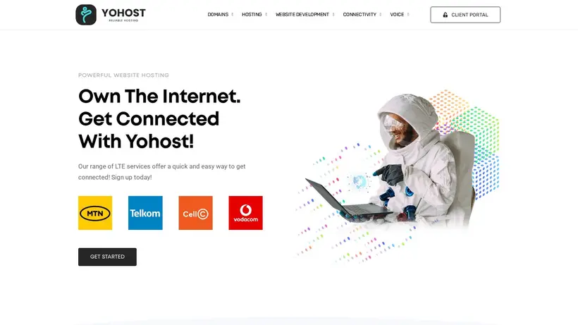 Yo Host ZA homepage screenshot