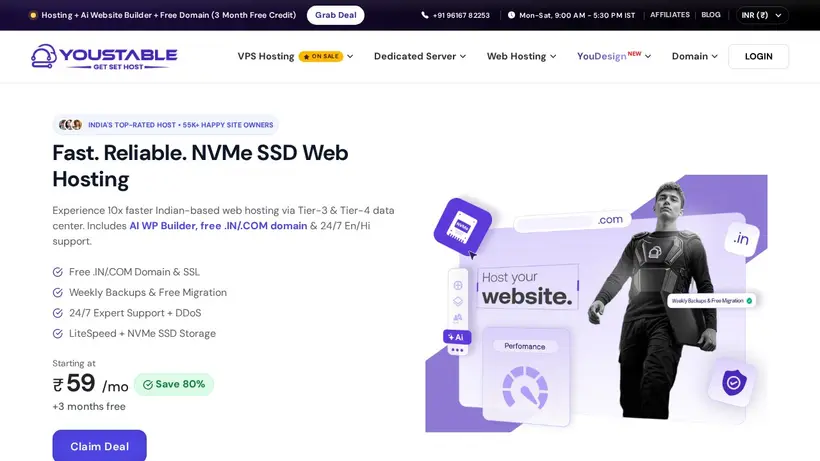 You Stable homepage screenshot