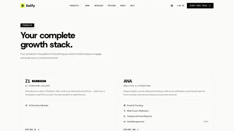 Zalify homepage screenshot