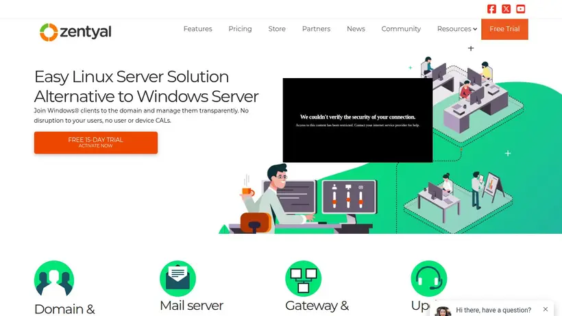 Zentyal homepage screenshot