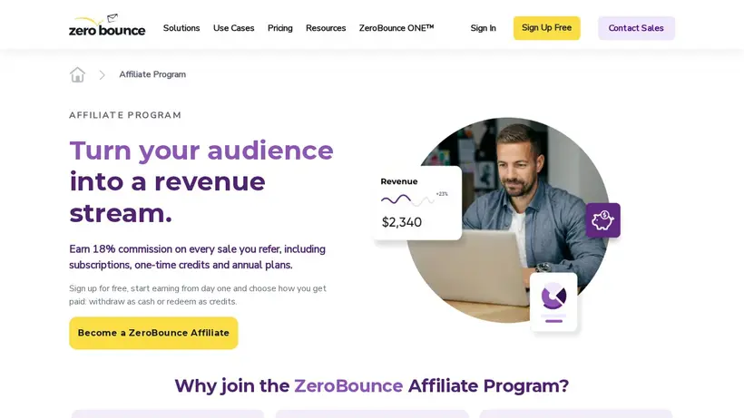 Zero Bounce homepage screenshot