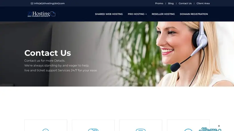 ZT Hosting homepage screenshot