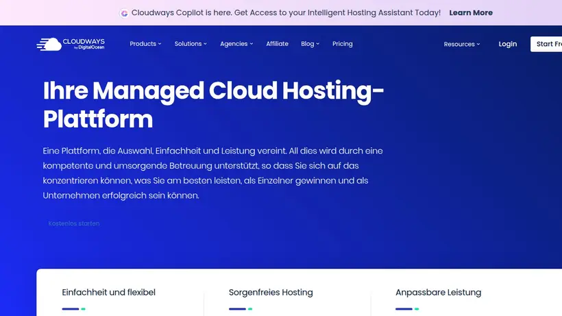 CloudWays homepage screenshot