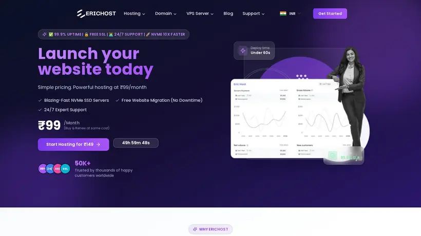Eric Host homepage screenshot
