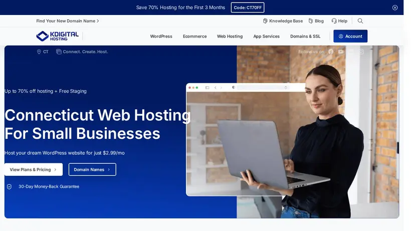 KDigital Hosting homepage screenshot