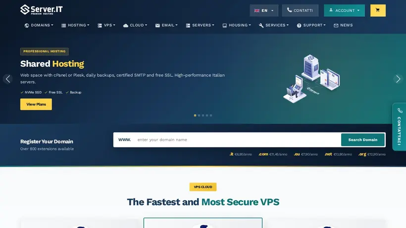 Server.it homepage screenshot